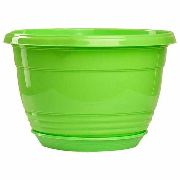 Горшок "Глория", D19, с поддоном 2,0л зеленый