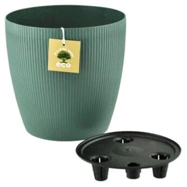 Горшок "ЭКО Цилиндр" D17 со встав. 3,0л малахит