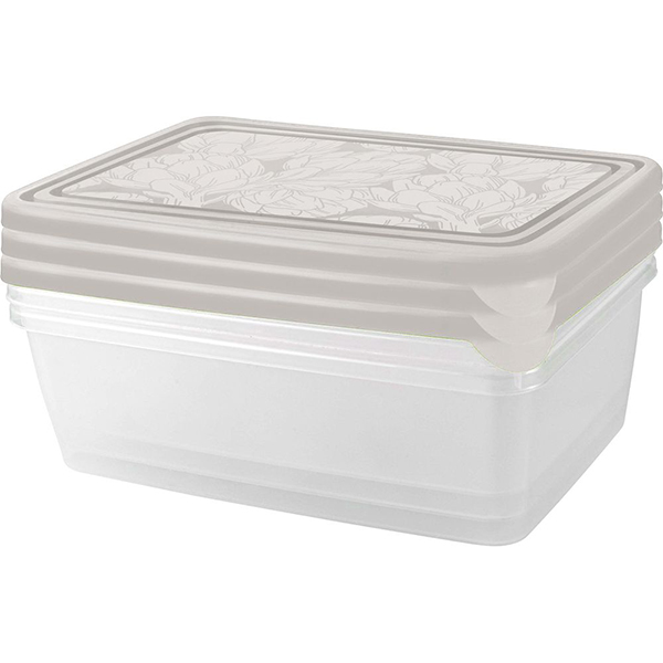 Набор контейнеров для прод. HELSINKI Artichoke 3 шт. 0,45 л квадр. пепельный жемчуг (то)