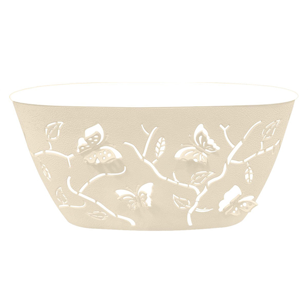 Горшок для цветов Plast Team Butterflies 7,3л 470х150мм овальный молочный туман (то)