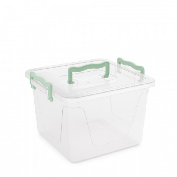 Контейнер квадратный с ручками 8,5л (прозрачный)(то)