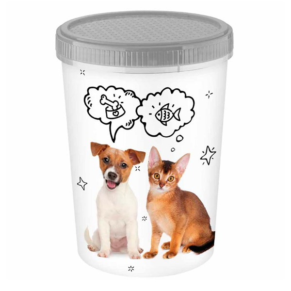 Контейнер для корма LUCKY PET 1,6л серый  (то)