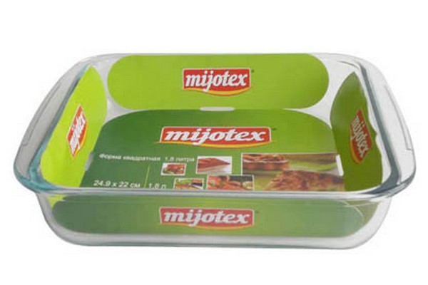 Форма стекл.квадрат.24*22*5см  1,8л