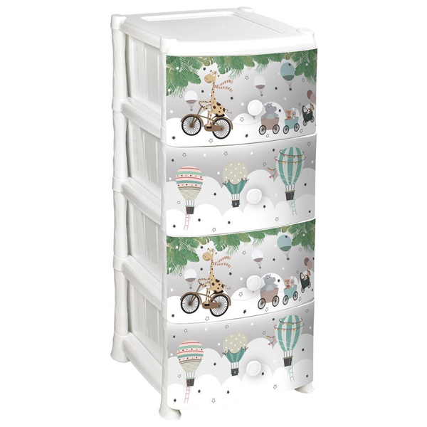 Комод 4-х секц. с декором "Лимпопо" 390х470х950мм (то)