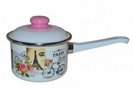 Ковш эмал 1,5л цил с/кр Париж ТМ Appetite