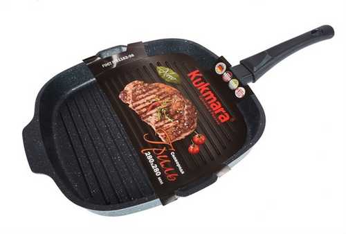 Сковорода-гриль 280*280мм Мраморная квадр. съем.руч. а/п темный мрамор (6) сгкмт281а