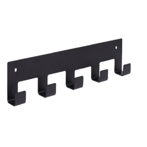 Вешалка настенная 5 крючков на холдере (черный) (хпп) (то)