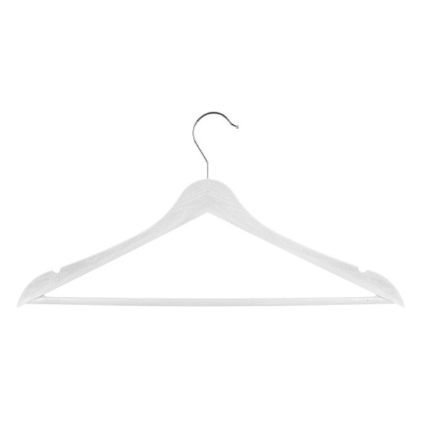 Вешалка д/одежды"WOOD"с металлическим поворот.крючком р.48-50 (белый) (то)