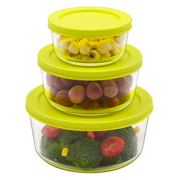 Набор контейнеров стекл круг 3пр зел ТМ Appetite