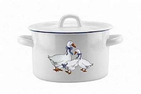 Кастрюля эмал  2,0л  01-1610.1н/4М-Гуси Эмаль SELECT