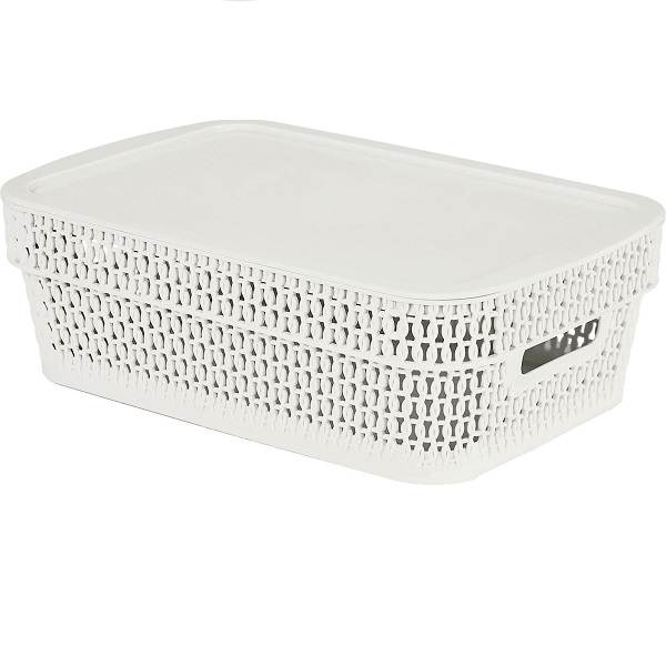 Корзина прямоугольная Ajur 3л (281х185х89мм) белое облако (то)