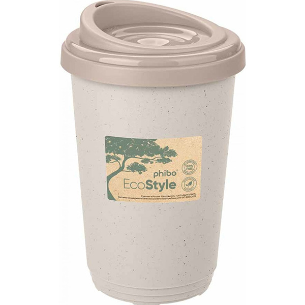 Термостакан 400мл (бежевый флэк) (то)