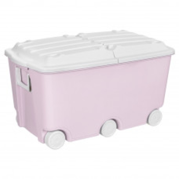 Ящик для игрушек на колесах 66,5л, 685х395х385мм (розовый) (то)