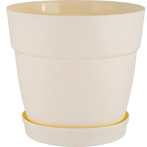 Горшок для цветов Villa de Fiori D170мм с поддоном 2л белоснежный жасмин (то)