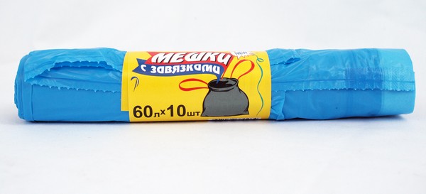 Мешок для мусора 60л.,10шт. в рул.с затяг.тесьм. 22мкм