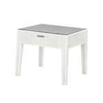 Столик журнальный квадратный RATTAN OLA DOM 530х460х450мм (белый)