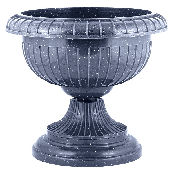 Вазон на ножке большой D-395мм 9,5л темный камень (то)