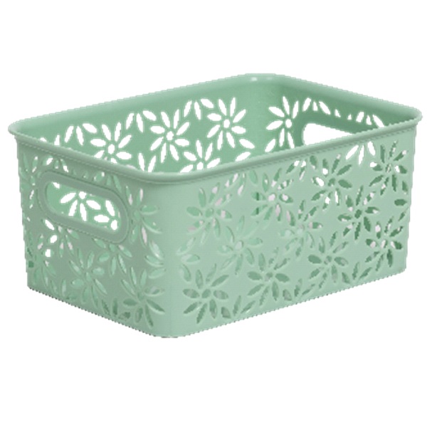 Корзинка "Ромашки" 3л 235х173х105мм (нефрит) (то)