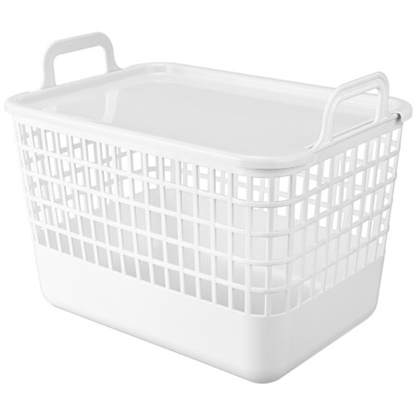 Корзина универсальная "KOBO" 15л с крыш. 320x224x255мм (Белый) (то)