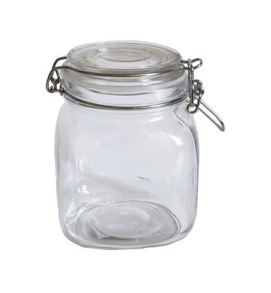 Банка стеклянная с крышкой с защелкой Ф-10см H-15см