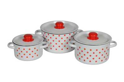 Набор №144 "КРАСНЫЙ ГОРОХ" (1,5л/3,0л/ 4,5л) белосн. (1)