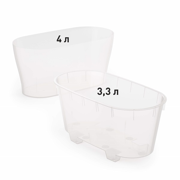 Горшок цв. для орхидеи 4л "Лея" двойной (прозрачный)(то)