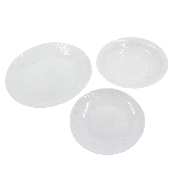 Тарелки из стеклокерамики 18шт (суповая d-21см - 6шт / обеденные d-19см и d-27см - по 6шт)