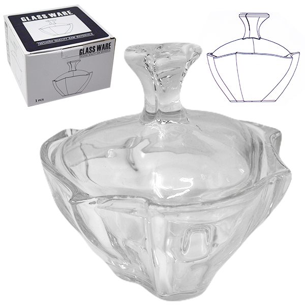 Сахарница с крышкой стеклянный Ø-17см