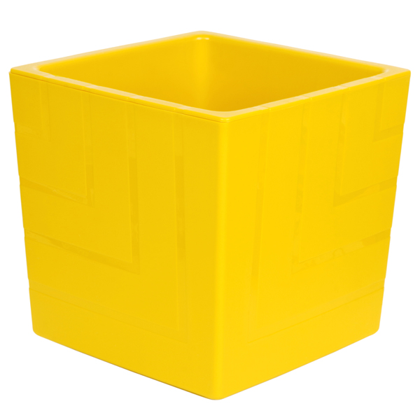 Горшок Квадро 6,6л с цв. вкладкой Медовый