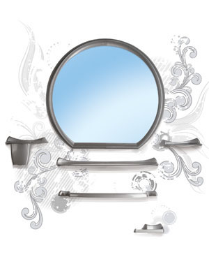 Набор для ванной комнаты "Верона" (металлик) 476*436мм(то)