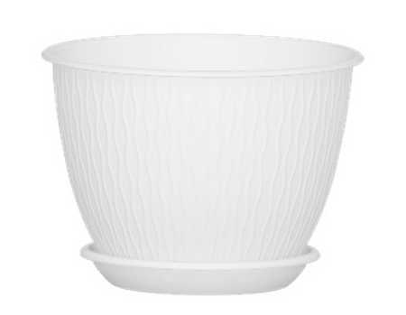 Горшок "Корсика", D19, с поддоном 2,4л белый (то)