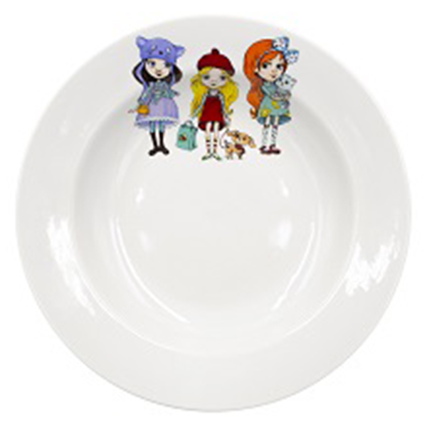 Тарелка глубокая диам. 200 мм Гладкий край Девочки