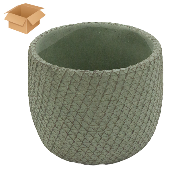 Кашпо керамическое ТАНАБАТА темное 15*15*13см