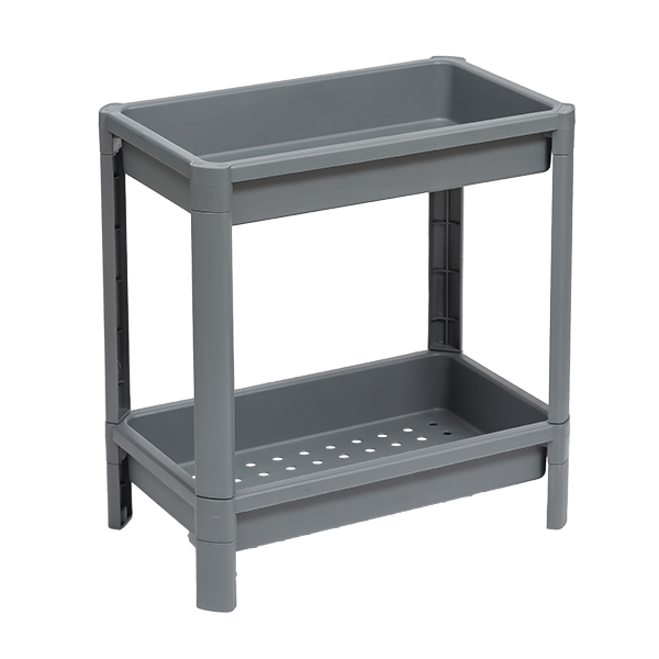 Этажерка широкая VIKEA 2-х ярусная (серый) (то)