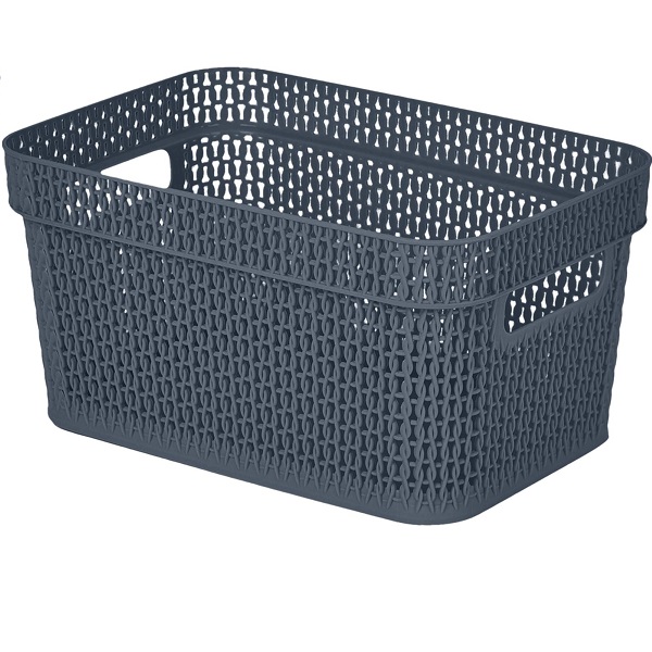 Корзина прямоугольная Ajur 5л (271х183х137мм) космический серый (то)