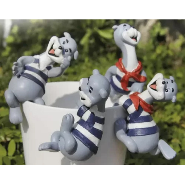 Украшение для цветочных горшков «Морские котики» 10 см