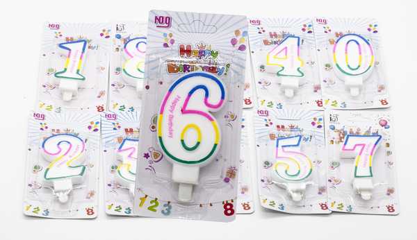 Свеча в торт ЦИФРА ЛЮКС