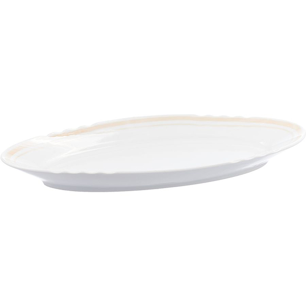 Селедочница дл. 300 мм Вырезной край Отводка люстром (фарфор)