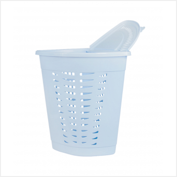 Корзина для белья угловая 45л. (слоновая кость) (то)