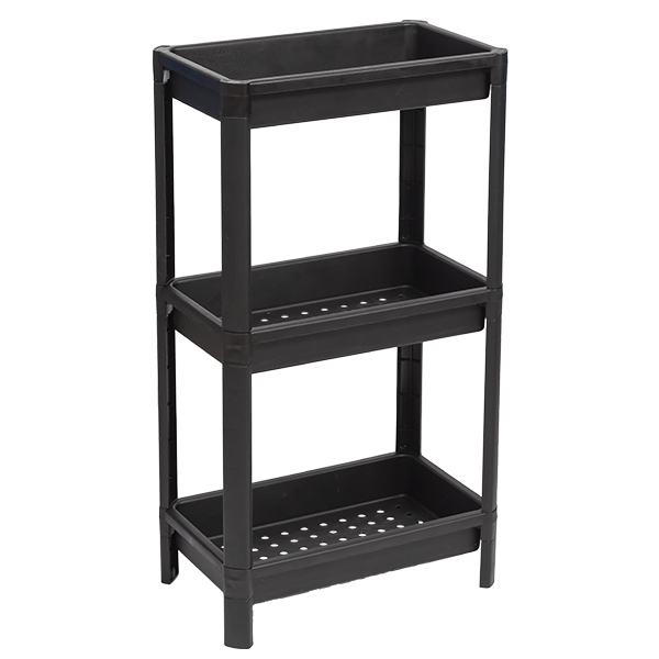 Этажерка широкая VIKEA 3-х ярусная (черный) (то)
