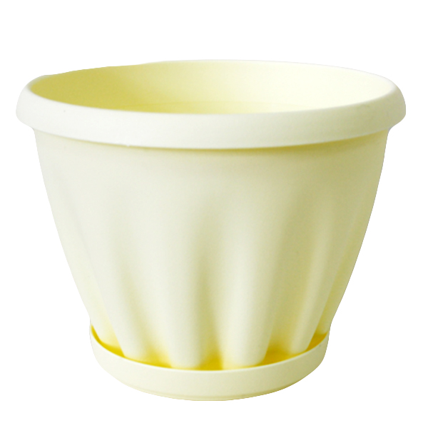 Горшок "Знатный" 11л. d320 желтый с поддоном  