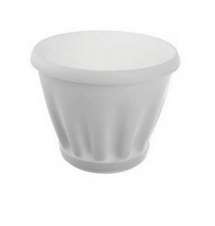 Горшок "Знатный" 11л. d320 белый с поддоном  