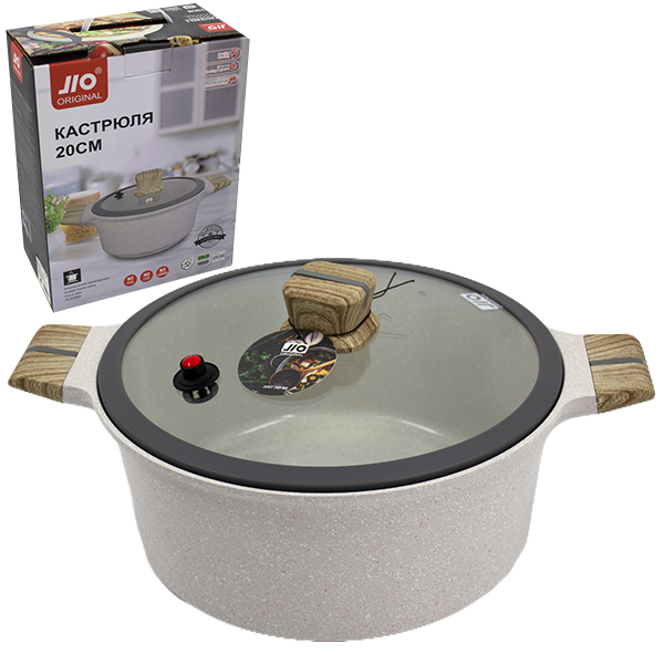 Кастрюля Ø-20см h-10см, со стеклянной крышкой 