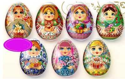 Пасхальная дек.т/у пл. "Матрёшки" 7 фрагментов 