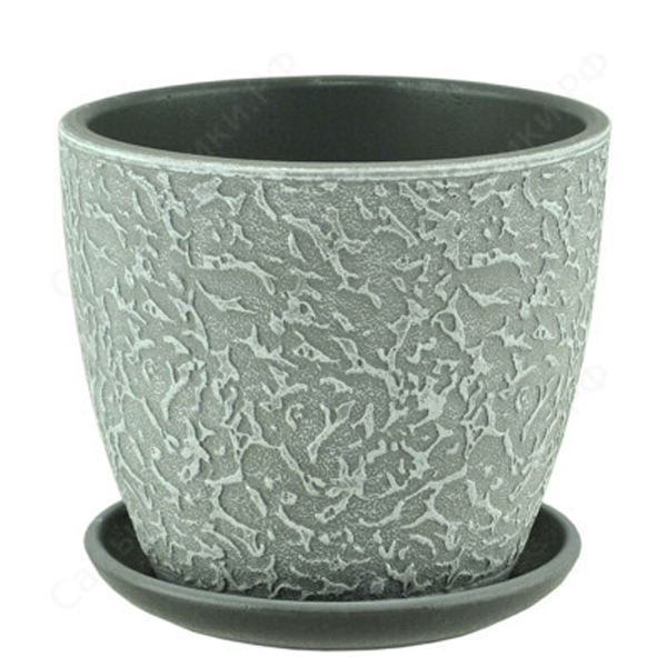 Горшок бутон Муар серый N3 d17см