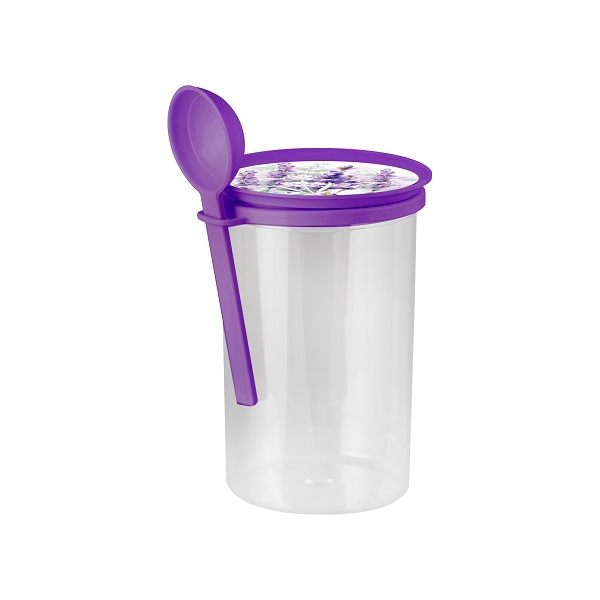 Банка для сыпучих продуктов 0,7л с ложкой Lavender (то)