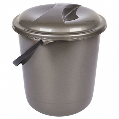 Ведро 12л Rock'n'Roll с крышкой (антрацит)(то)