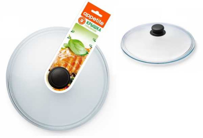 Крышка стекл литая пласт кнопка 28см РУКАВ TM Appetite