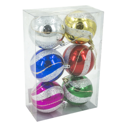 Шары елочные 8см, 6шт 