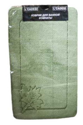 Комплект ковриков   из полипроп. на латексной основе, "L'CADESI  MONO" из 2-х шт, 60*100см, зелен
